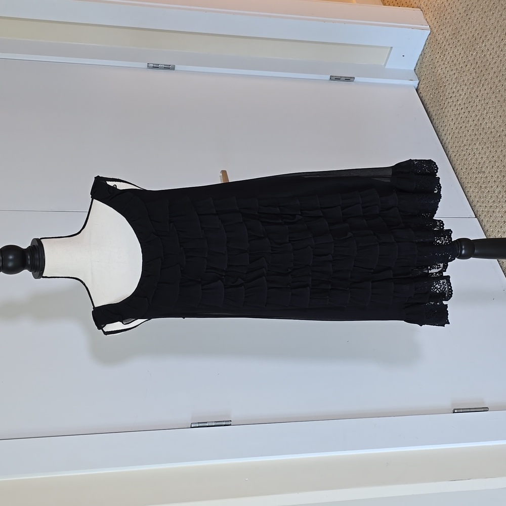 Vintage Juicy Couture Lace and Ruffle Dress Size 10 Perfect Black Dress